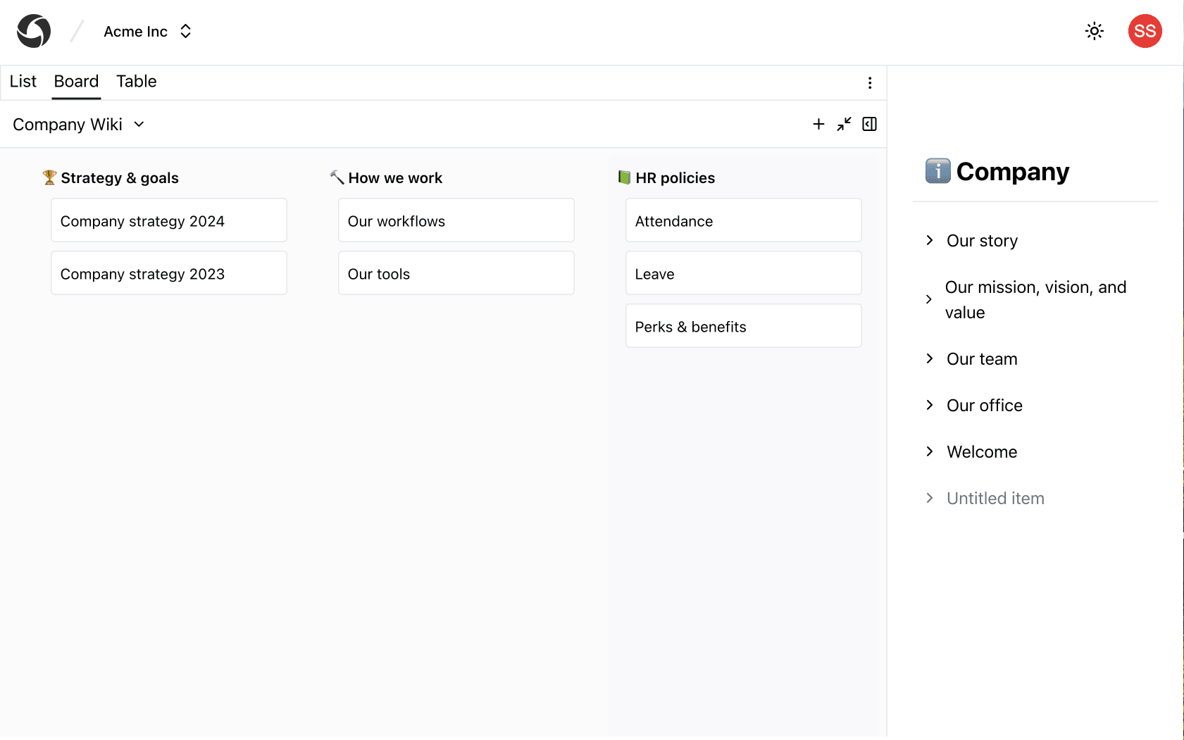 Collection shown as a kanban board with columns for each stage